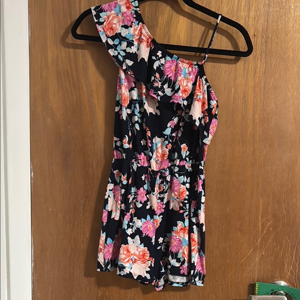 Floral One-Shoulder Kids One Piece
